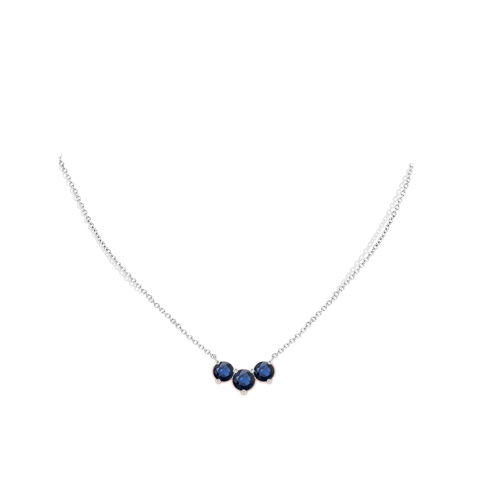 7mm AA Classic Trio Sapphire Necklace in White Gold pen