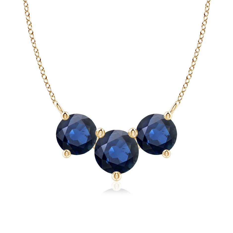 7mm AA Classic Trio Sapphire Necklace in Yellow Gold 
