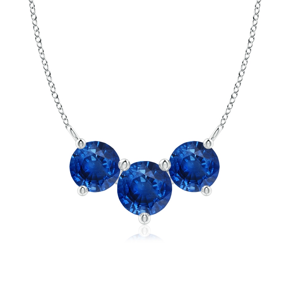 7mm AAA Classic Trio Sapphire Necklace in P950 Platinum 
