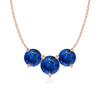 7mm AAA Classic Trio Sapphire Necklace in Rose Gold