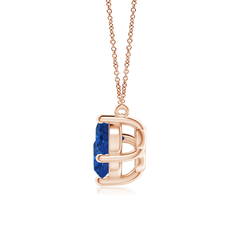 7mm AAA Classic Trio Sapphire Necklace in Rose Gold side 199