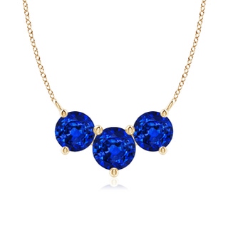 7mm Lab-Grown Classic Trio Sapphire Necklace in 10K Yellow Gold