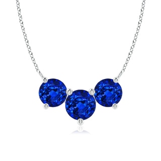 7mm Lab-Grown Classic Trio Sapphire Necklace in White Gold