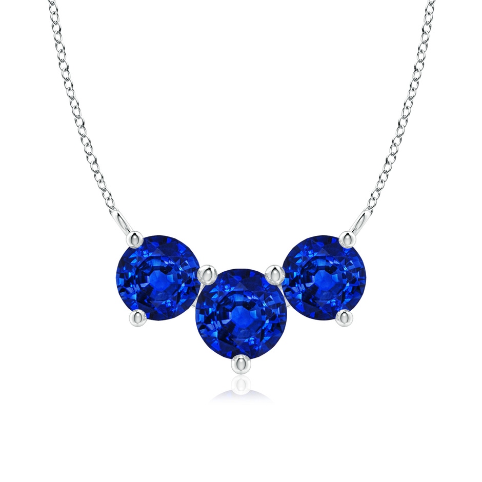 7mm Lab-Grown Classic Trio Sapphire Necklace in White Gold 