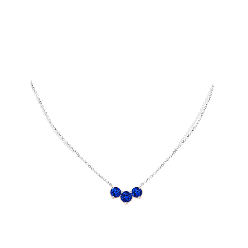 7mm Lab-Grown Classic Trio Sapphire Necklace in White Gold pen