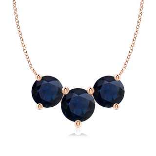 8mm A Classic Trio Sapphire Necklace in 10K Rose Gold