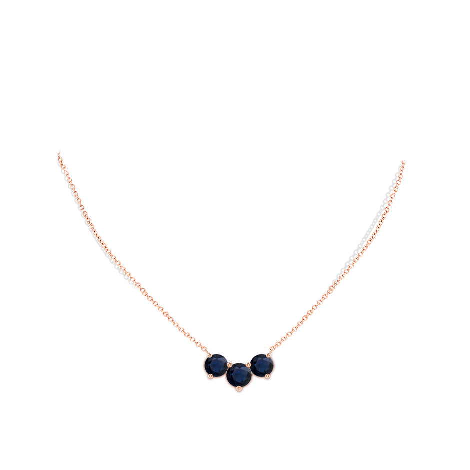 8mm A Classic Trio Sapphire Necklace in Rose Gold pen
