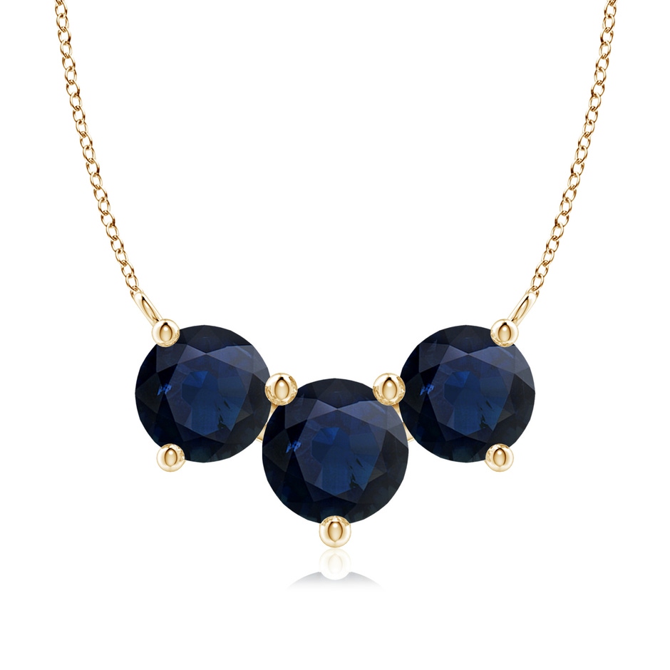 8mm A Classic Trio Sapphire Necklace in Yellow Gold 