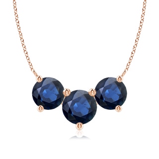 8mm AA Classic Trio Sapphire Necklace in Rose Gold