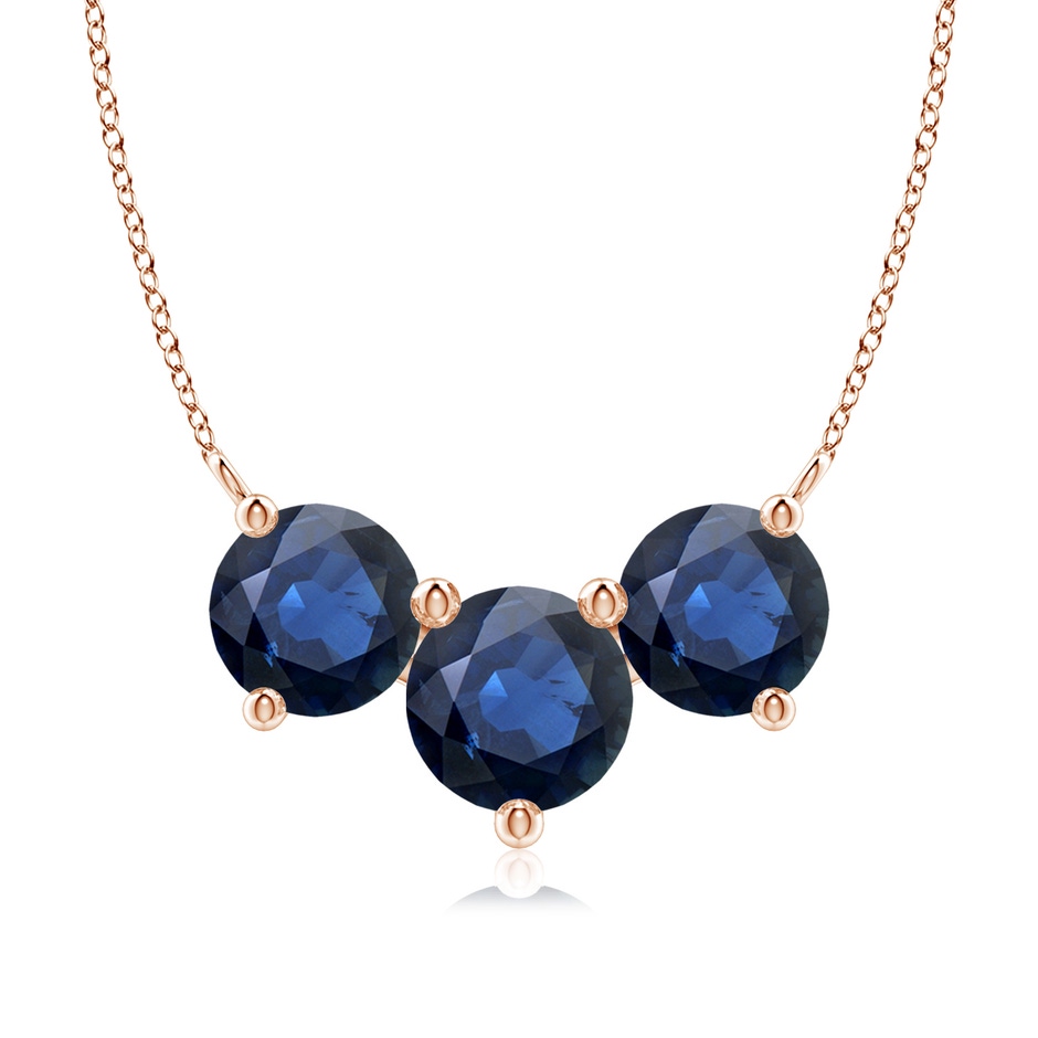 8mm AA Classic Trio Sapphire Necklace in Rose Gold 