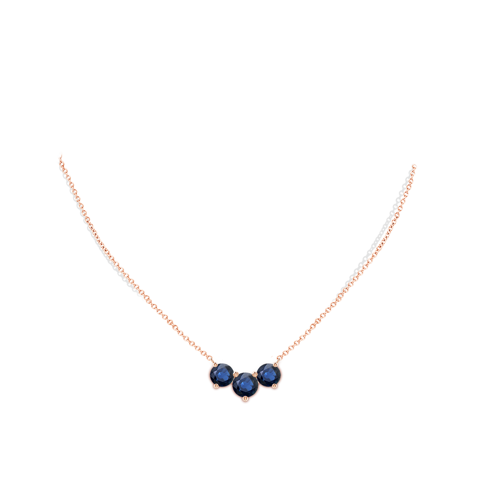 8mm AA Classic Trio Sapphire Necklace in Rose Gold pen