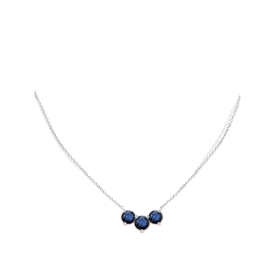 8mm AA Classic Trio Sapphire Necklace in White Gold pen
