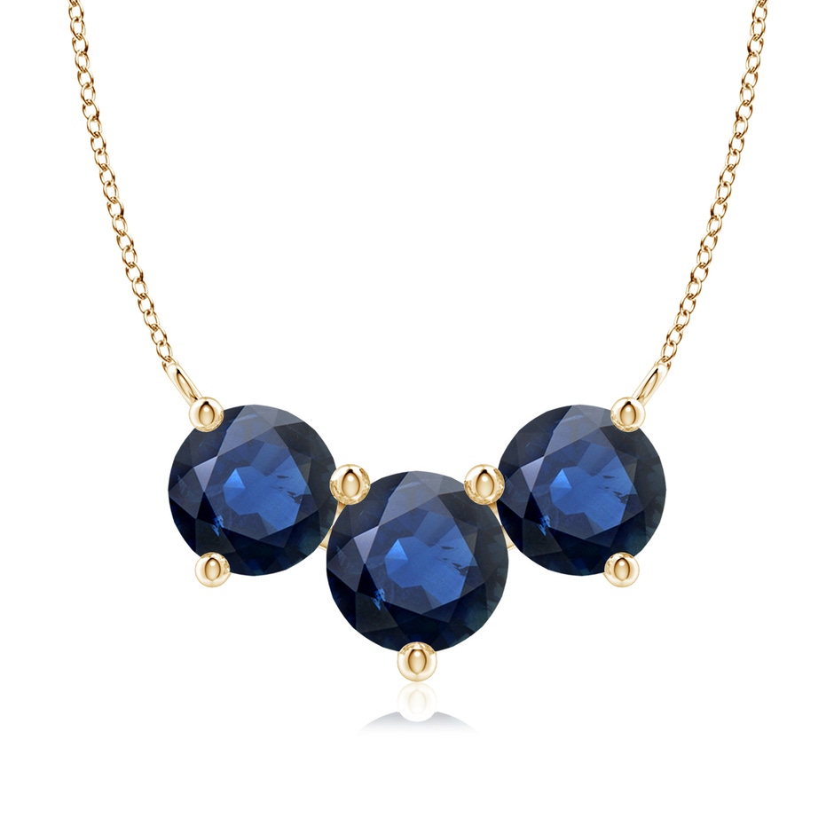 8mm AA Classic Trio Sapphire Necklace in Yellow Gold 