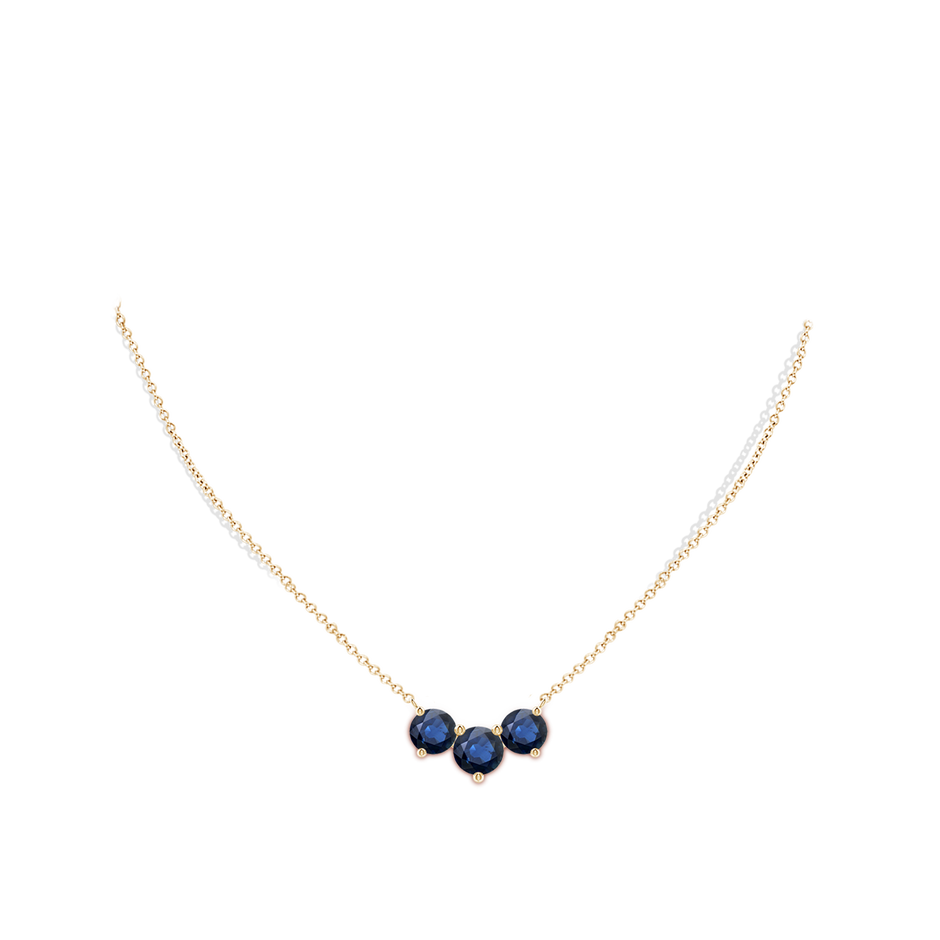 8mm AA Classic Trio Sapphire Necklace in Yellow Gold pen
