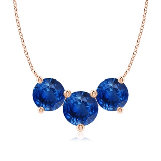 8mm AAA Classic Trio Sapphire Necklace in Rose Gold