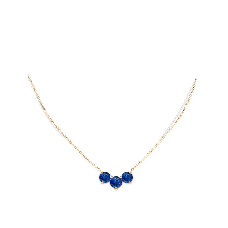 8mm AAA Classic Trio Sapphire Necklace in Yellow Gold pen