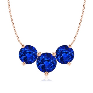 8mm AAAA Classic Trio Sapphire Necklace in Rose Gold