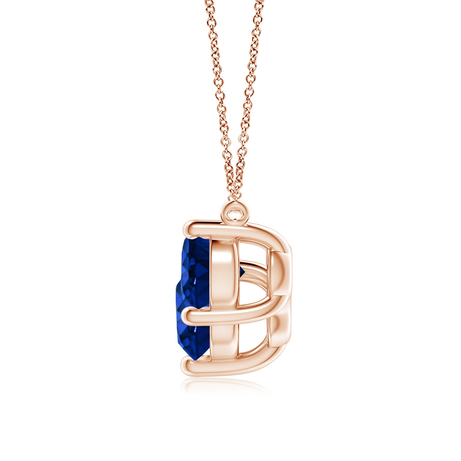 8mm Lab-Grown Classic Trio Sapphire Necklace in Rose Gold side 199