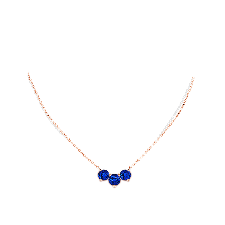 8mm Lab-Grown Classic Trio Sapphire Necklace in Rose Gold pen
