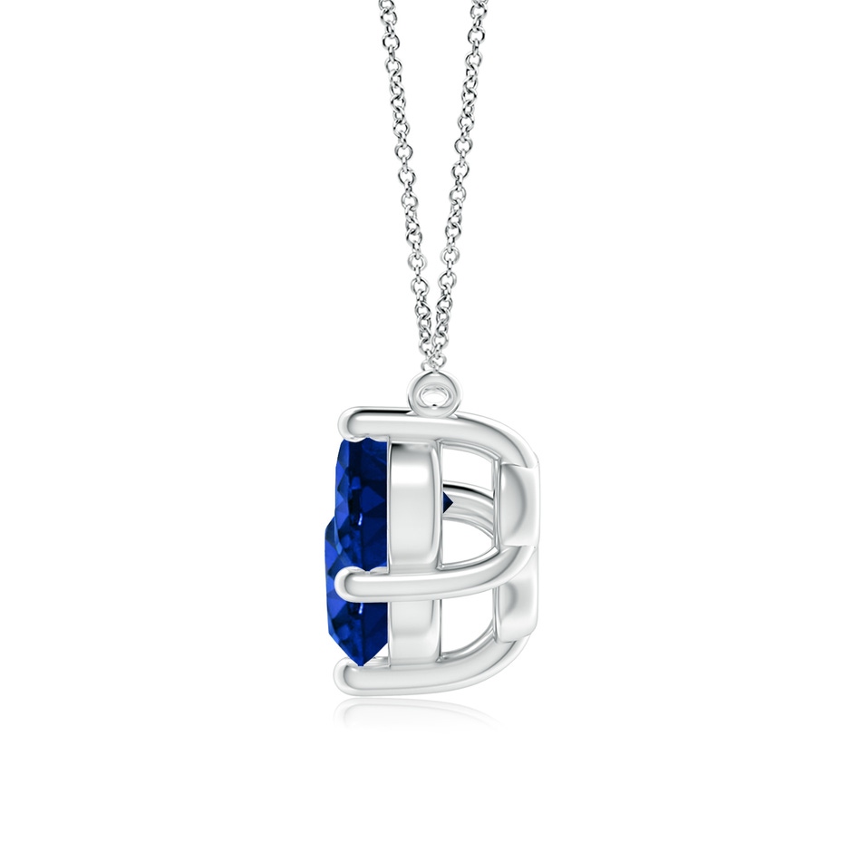 8mm Lab-Grown Classic Trio Sapphire Necklace in White Gold side 199