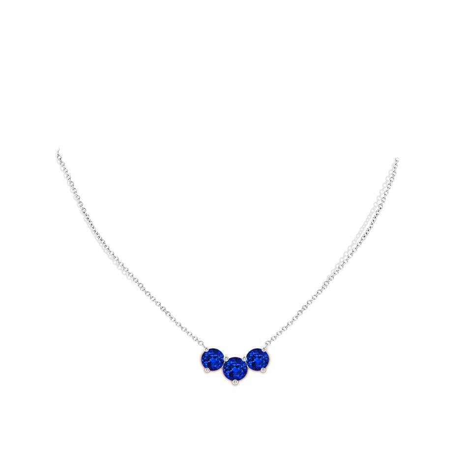 8mm Lab-Grown Classic Trio Sapphire Necklace in White Gold pen