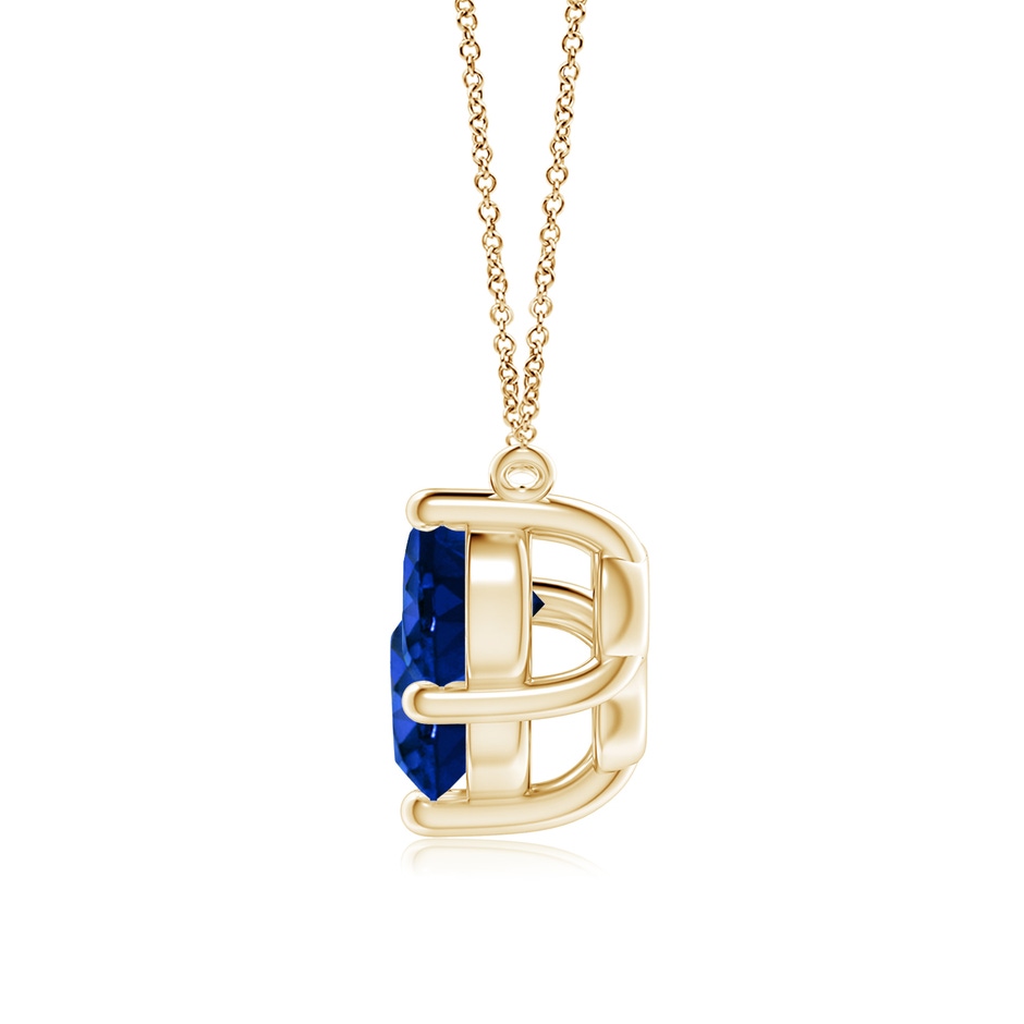 8mm Lab-Grown Classic Trio Sapphire Necklace in Yellow Gold side 199