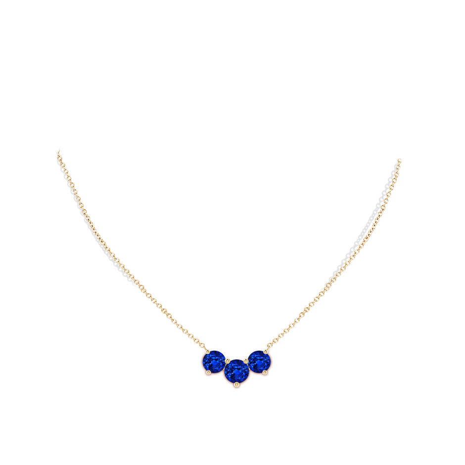 8mm Lab-Grown Classic Trio Sapphire Necklace in Yellow Gold pen