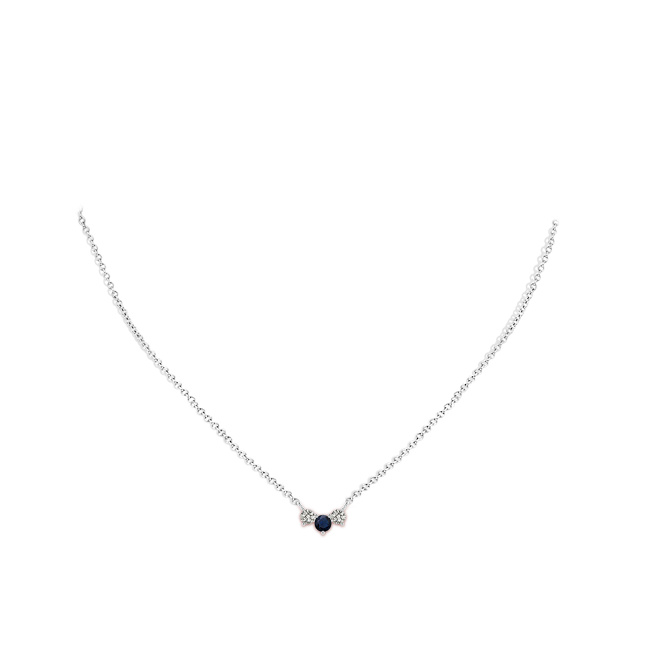 4mm A Classic Sapphire and Diamond Necklace in P950 Platinum pen