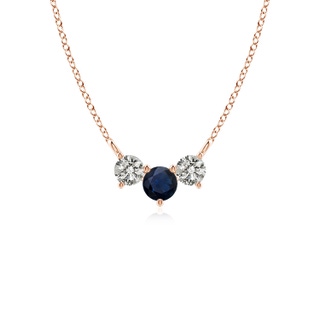 4mm A Classic Sapphire and Diamond Necklace in Rose Gold