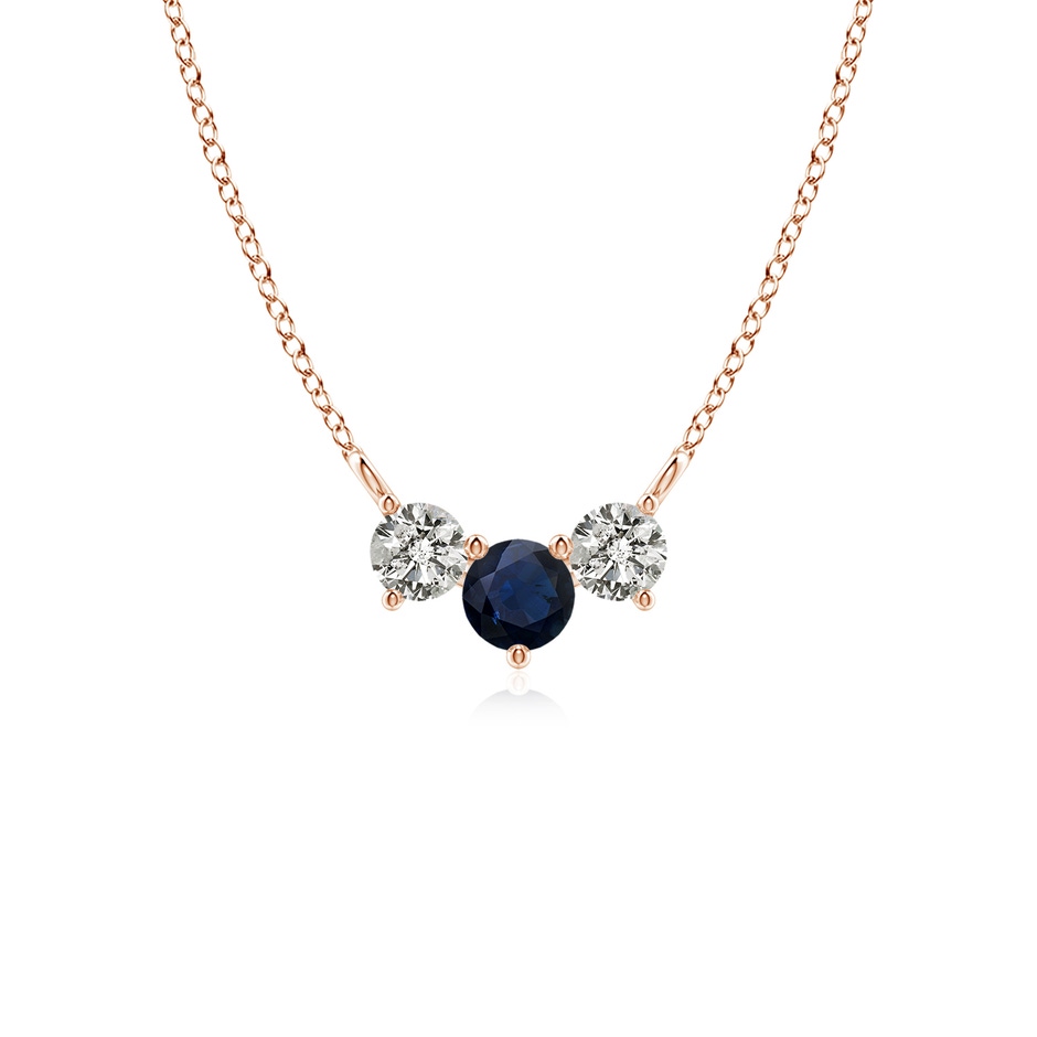 4mm A Classic Sapphire and Diamond Necklace in Rose Gold 