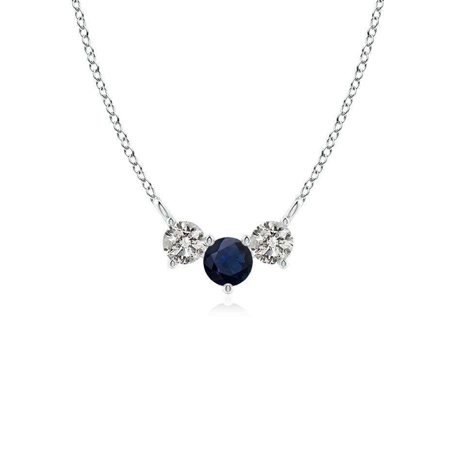 4mm A Classic Sapphire and Diamond Necklace in White Gold 