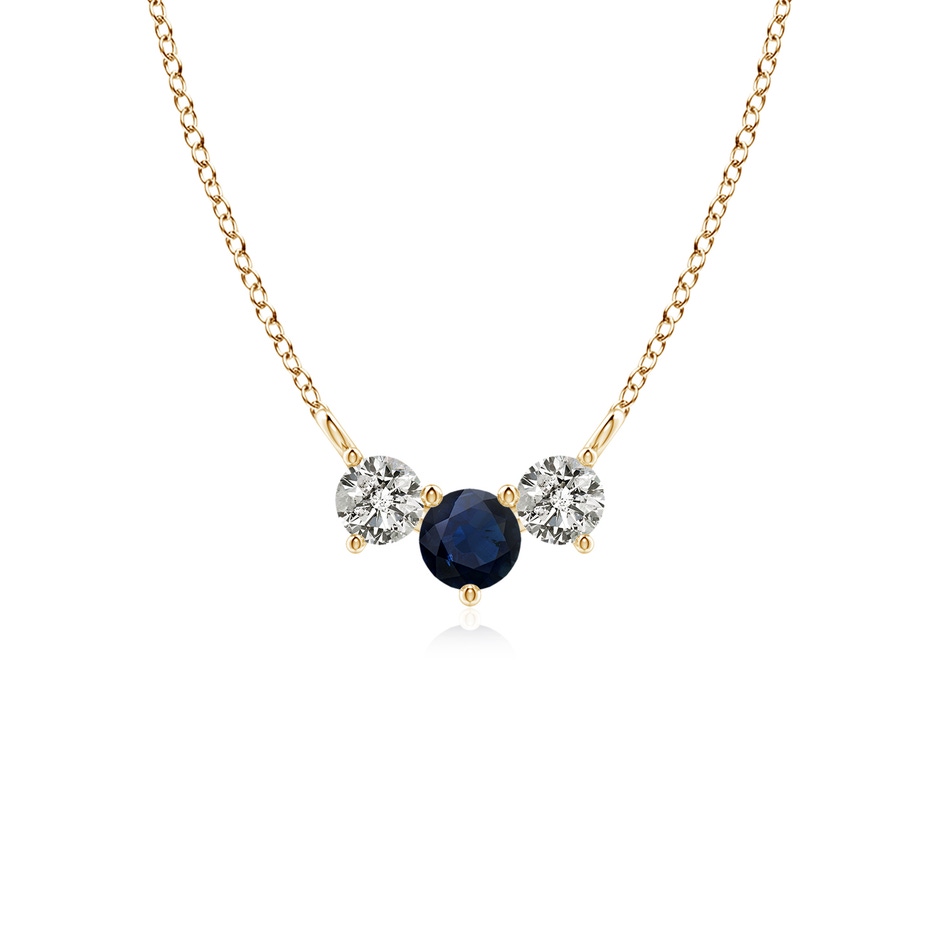 4mm A Classic Sapphire and Diamond Necklace in Yellow Gold 