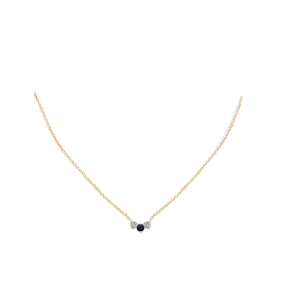 4mm A Classic Sapphire and Diamond Necklace in Yellow Gold pen