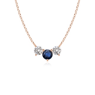 4mm AA Classic Sapphire and Diamond Necklace in Rose Gold