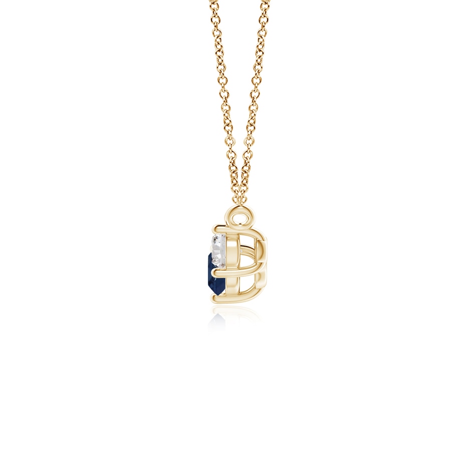4mm AA Classic Sapphire and Diamond Necklace in Yellow Gold side 199