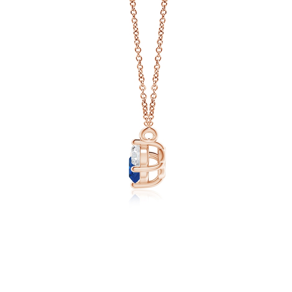 4mm AAA Classic Sapphire and Diamond Necklace in Rose Gold side 199