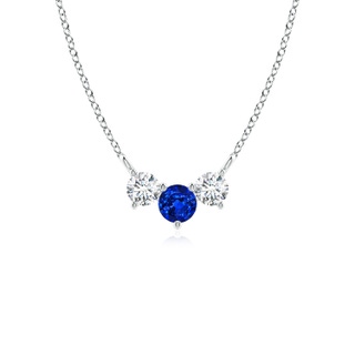 4mm AAAA Classic Sapphire and Diamond Necklace in P950 Platinum