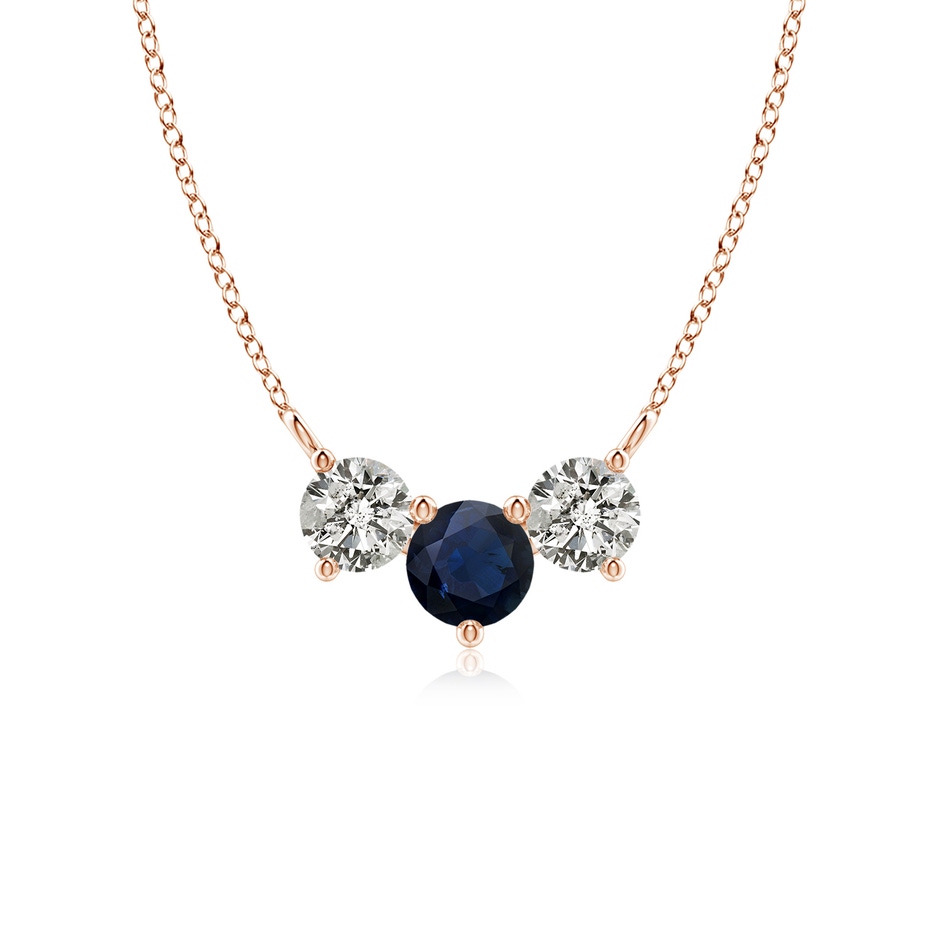 5mm A Classic Sapphire and Diamond Necklace in Rose Gold 