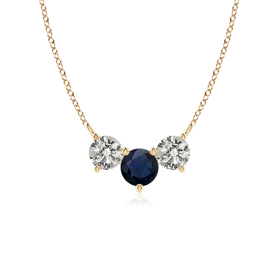 5mm A Classic Sapphire and Diamond Necklace in Yellow Gold 