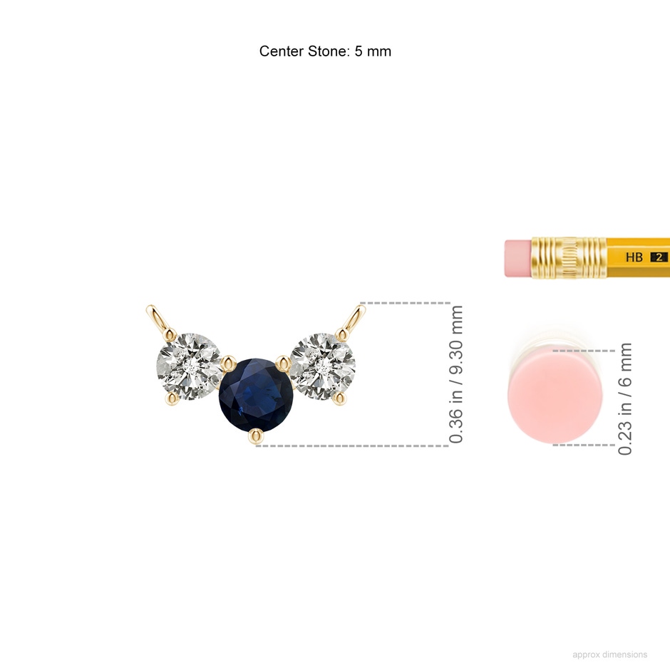 5mm A Classic Sapphire and Diamond Necklace in Yellow Gold ruler
