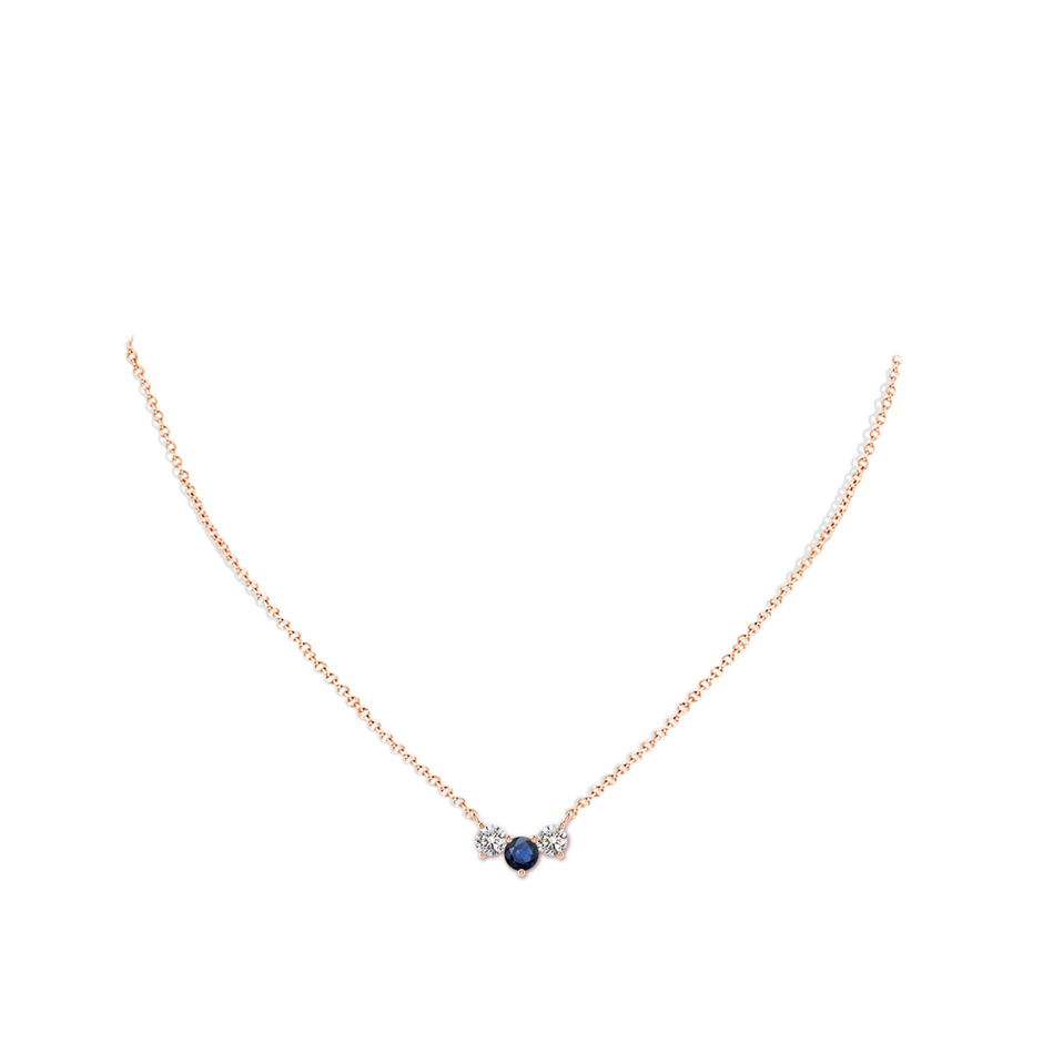 5mm AA Classic Sapphire and Diamond Necklace in Rose Gold pen