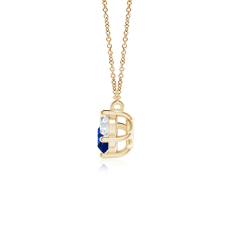 5mm AAAA Classic Sapphire and Diamond Necklace in 18K Yellow Gold side 199
