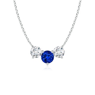 5mm AAAA Classic Sapphire and Diamond Necklace in P950 Platinum
