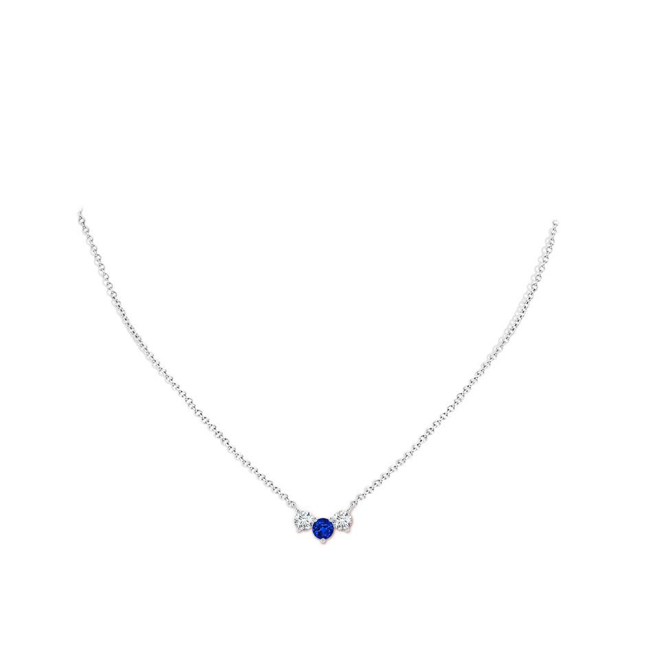 5mm AAAA Classic Sapphire and Diamond Necklace in P950 Platinum pen