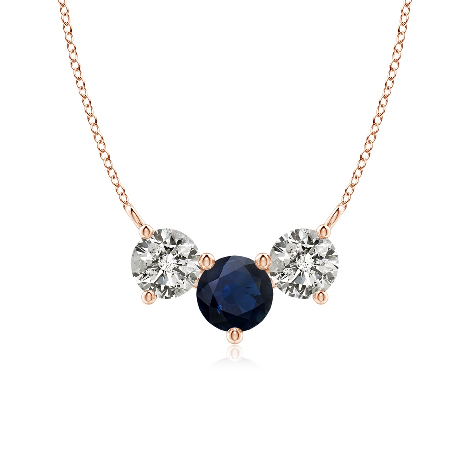 6mm A Classic Sapphire and Diamond Necklace in Rose Gold 