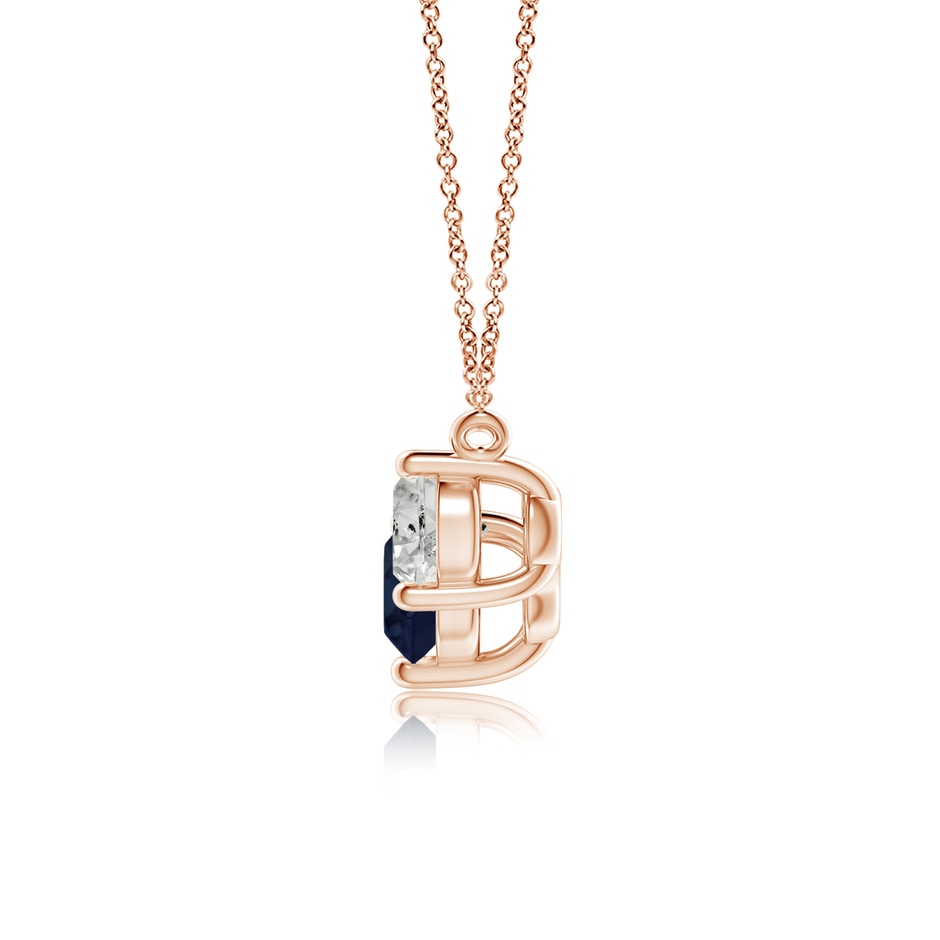 6mm A Classic Sapphire and Diamond Necklace in Rose Gold side 199