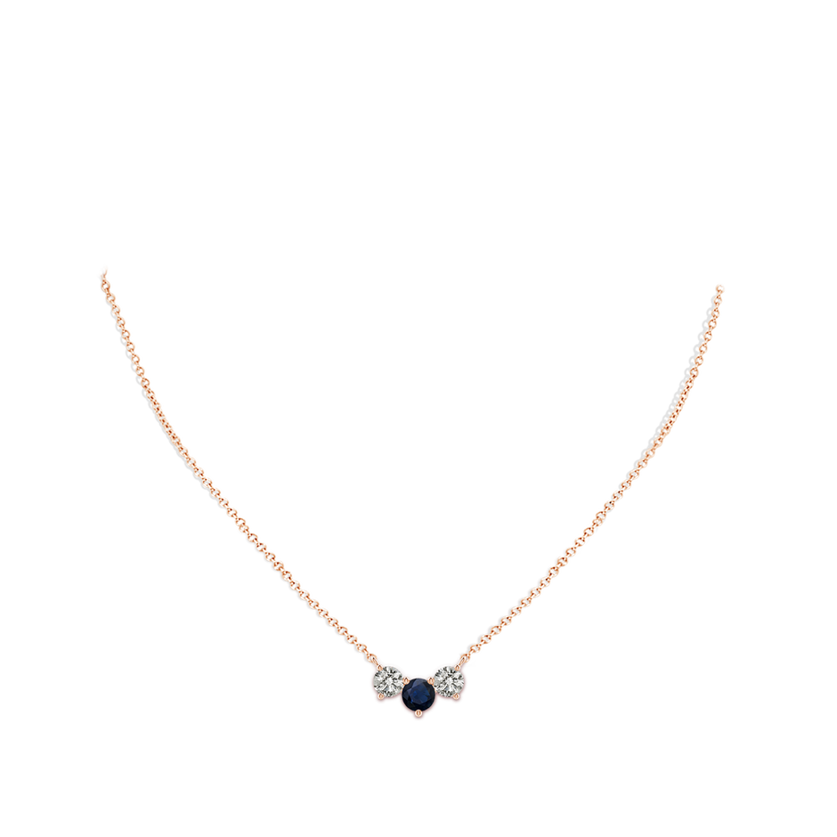 6mm A Classic Sapphire and Diamond Necklace in Rose Gold pen