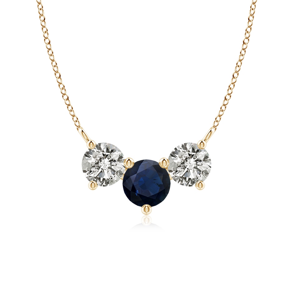 6mm A Classic Sapphire and Diamond Necklace in Yellow Gold 