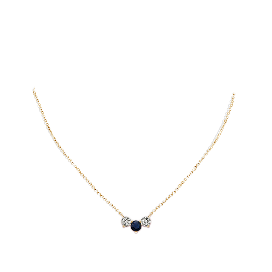6mm A Classic Sapphire and Diamond Necklace in Yellow Gold pen