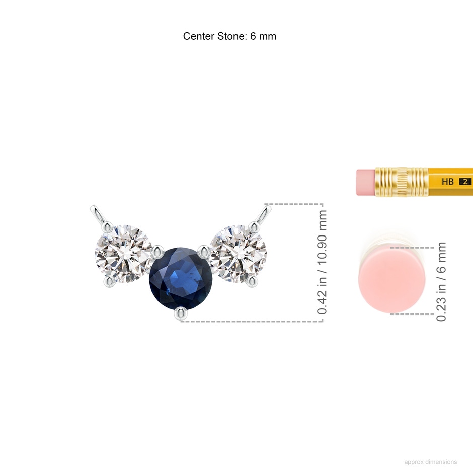 6mm AA Classic Sapphire and Diamond Necklace in P950 Platinum ruler